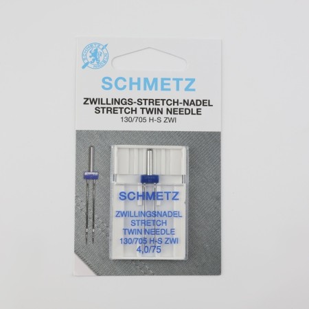 The needle for household sewing machines, double, for stretch tones, No. 75/4-3