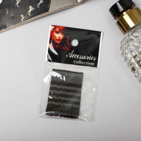 Invisible hair "Classic" (set 24 pcs) 5 cm, black