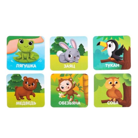 Developing set "Funny animals", sorter, tasks on cards, marker-4