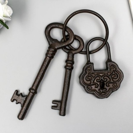 Souvenir metal "Castle and two keys" 23x7.5 cm