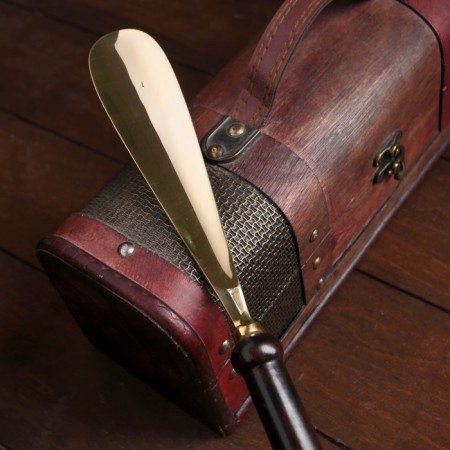 Spoon for shoes "cello" brass 4x2.5x53 cm-2