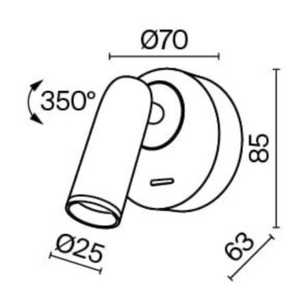 Bra Technical C038WL-L3B3K, LED, 3W, 8.5x6.3x7 cm, 200lm, black color-6