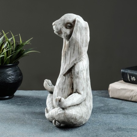 Figure "Hare Yoga" 25x19x10cm, Gray Stone-5