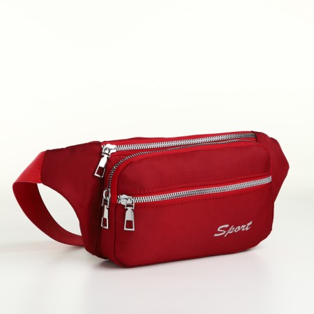 Lightning waist bag, 2 outer pockets, red color