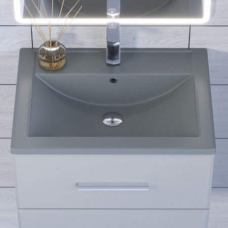 Sink uperwood Foster Quartz, quartz, 60 cm, gray matte, concrete-1
