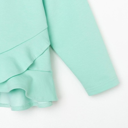 Свитшот для девочки с воланом KAFTAN "Basic line" размер 32 (110-116), цвет мята-8