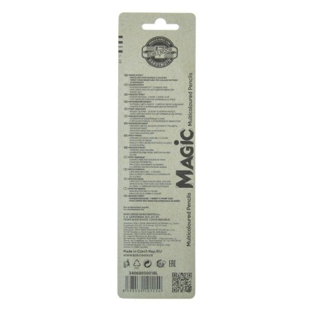 Pencils 5 colors 5.6 mm Koh-I-Noor Magic 3406, with a multi-color seglet, MIX case, l = 175 mm-1