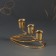 Summary metal for 3 candles "drops" gold 15x9x9 cm
