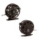 Inertial coil, metal, 2 bearings, diameter 6.5 cm, dark brown color, TL65A