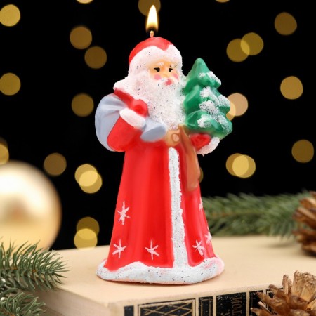 Decorative candle "Santa Claus himself brought the Christmas tree" mix, 12.5 cm