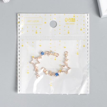 Decor for creativity Metal 2 ears "Star and months" gold 2.3x3.3 cm-4