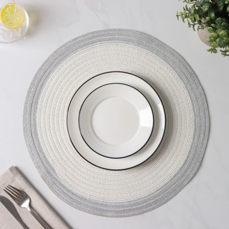 Serving napkin on the table "Lana", d = 38 cm, white color-6