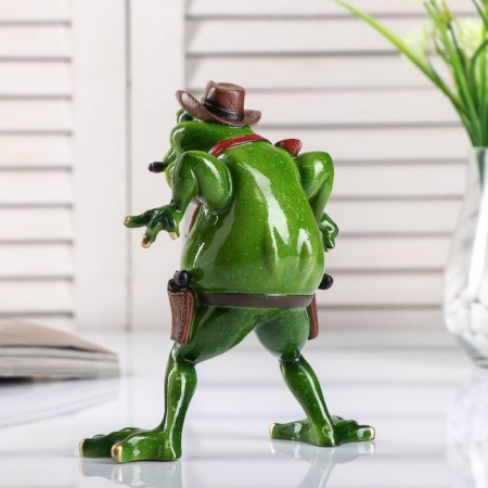 Souvenir Polystone Lak "Frog-kovboy" 18x14.5x9 cm-2