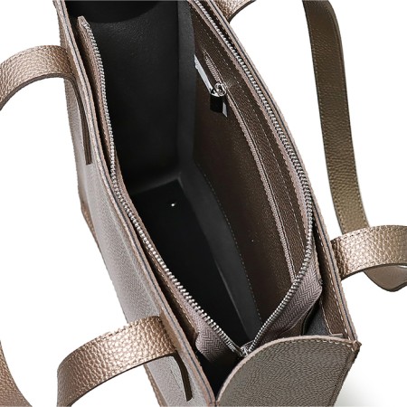 Female bag, artificial leather, 295x335x100 cm, platinum-4