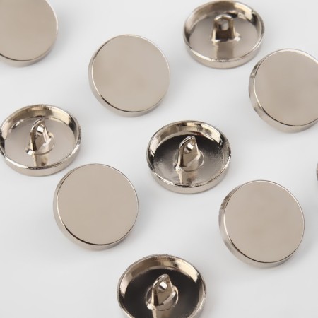 A set of metal buttons on the leg, d = 18 mm, 10 pcs, the color is silver gloss-1