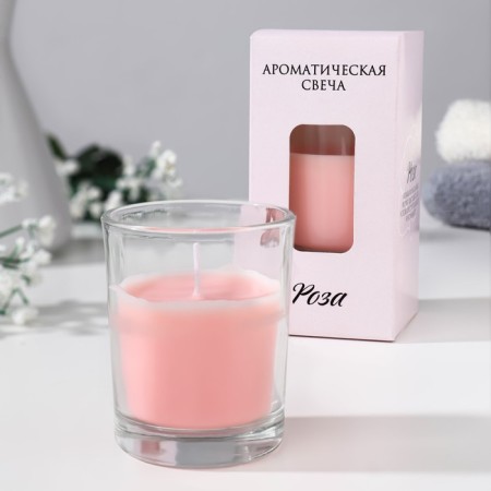 Aromatic candle in a glass "Nyud", 5x6 cm, rose