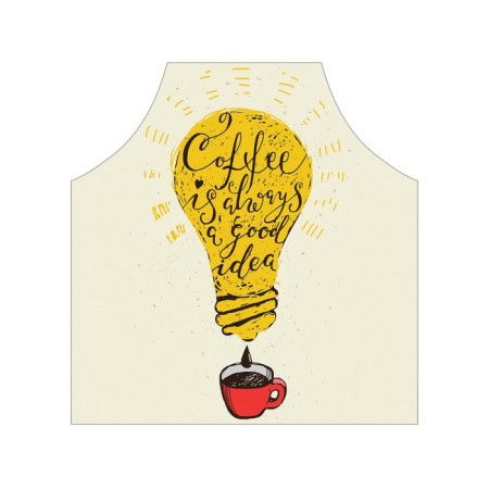 Apron kitchen with a photocrint "Coffee is always a good idea", adjustable, size OS-2