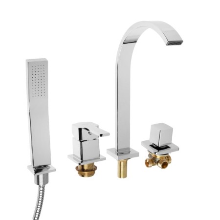 Mixer on board the Bath Zein NB-3, for four holes, a set, high spout, chrome