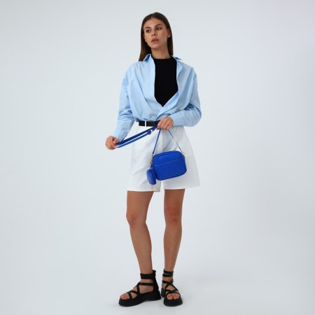 Bag Cross-Bodi with a zipper, blue color-11