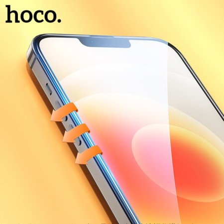 Hoco protective glass for iPhone 14/13/13 Pro, with a frame for installation, full glue, 0.33 mm-5