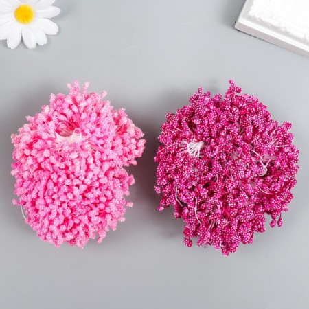 Stamens for flowers "droplets bubble fuchsia" mix 4x7 mm set 700 pcs length 6.5 cm