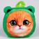 Baby backpack for a girl "cat", plush, green color