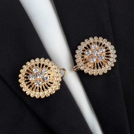 Circum clamp "Circles", white color in gold