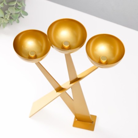 Summary Metal for 3 candles d = 8 cm "Nicole" 23x8x33.5 cm-7