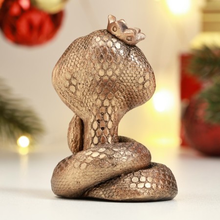 Figure "Snake with the Crown" bronze, 8x5cm-2