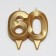 Candle in the cake jubilee "Face + Fountain", number 60, gold metallic, 6.5 cm