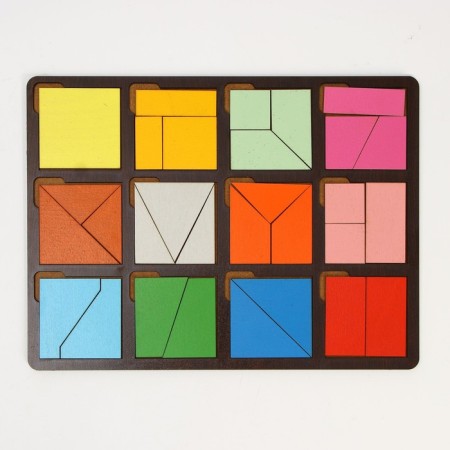 Developing board "Fold the square" 1 level of complexity-1