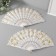 Fan plastic, textiles "golden patterns" sparkle mix 22.5 cm
