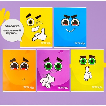 A set of notebooks of 5 pieces, 36 sheets in the Calligrata “Smiley” cage, covered cardboard, offset block-1