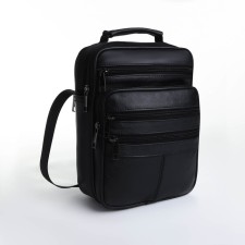 Male bag on lightning, long belt, black color