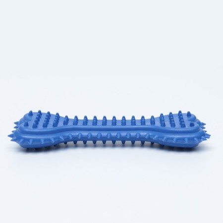 Chewing toy plow "Bone for massage" large, 15 x 6 x 2.5 cm, blue-1