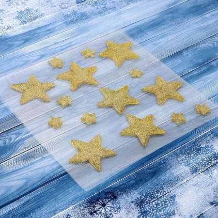 Stick on glass "Golden Starks" (set 15 pcs) 18.5x18.5 cm-1