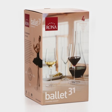 A set of glasses for champagne Ballet, 310 ml, crystal glass, 4 pcs-7