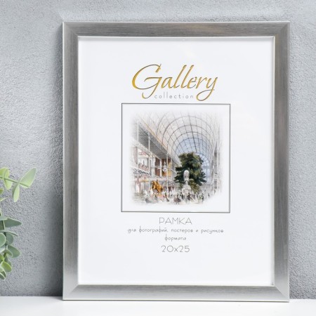 Photo frame Plastic "Gallery" 20x25 cm silver (plastic screen)-1
