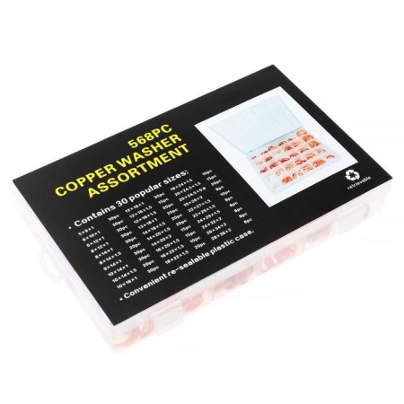 A set of copper gaskets, 30 sizes, 568 pcs-2