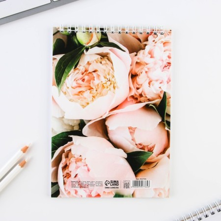 Notepad "Flowers", A5 format, 40 sheets, cardboard cover soft-4