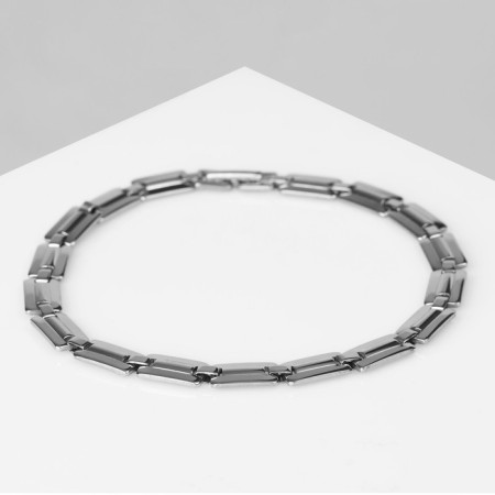 Bracelet male "steel" snake, color silver, 18 cm