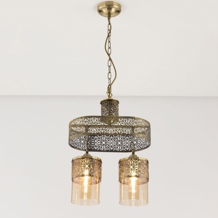 Suspended lamp Citilux "Emir" CL467223, 36x36x48 cm, 2x75W, E27, brown color-2