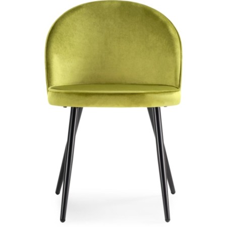 Stol on a metal frame Dodo metal/velor, black/green 52x55x77 cm-1