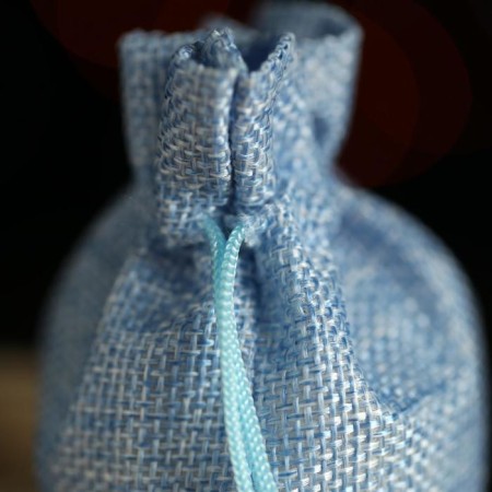 Gift bag from canvases, blue, 10 x 14 cm-1