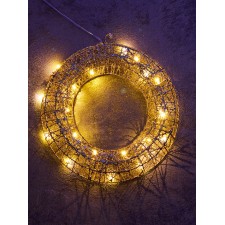 Фигура световая "Венок", 30х30х5 см, 20 LED, батарейки ААх2 (не в компл.), свечение тёплое белое