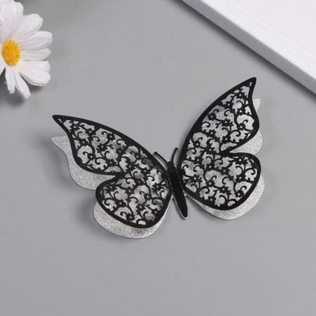 Stick Paper, Plastic "Flower butterflies" Squles set 12 pcs 12 cm, 10 cm 8 cm 1052426-1