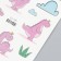Tattoo on the body color "pink dinosaurics" glitter 12x7.5 cm