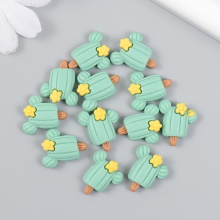 Decor for creativity Plastic "Cactus with Flower" set of 12 pcs 1.7x1.7 cm-2