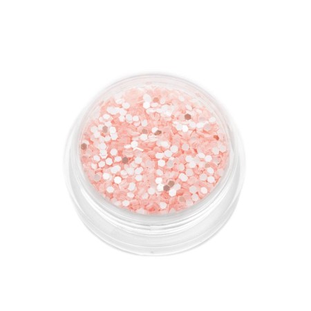 Pole hexagons, silver-peach mix
