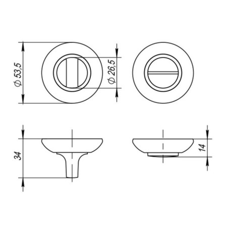 Rotary handle BK6 ZR OB-13, color antique bronze-1